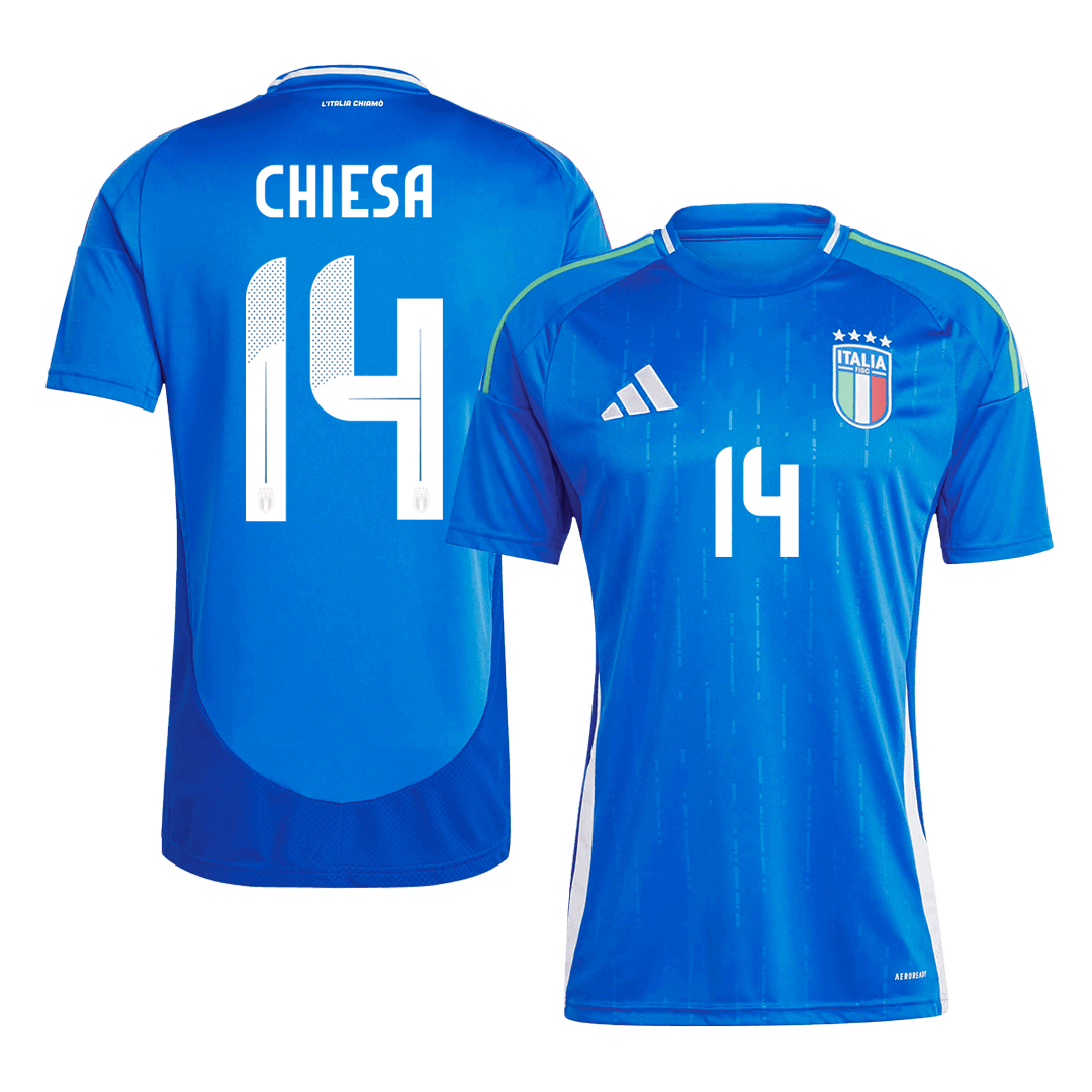 Soccer Kits CHIESA #14 Italy Home Soccer Jersey Euro 2024