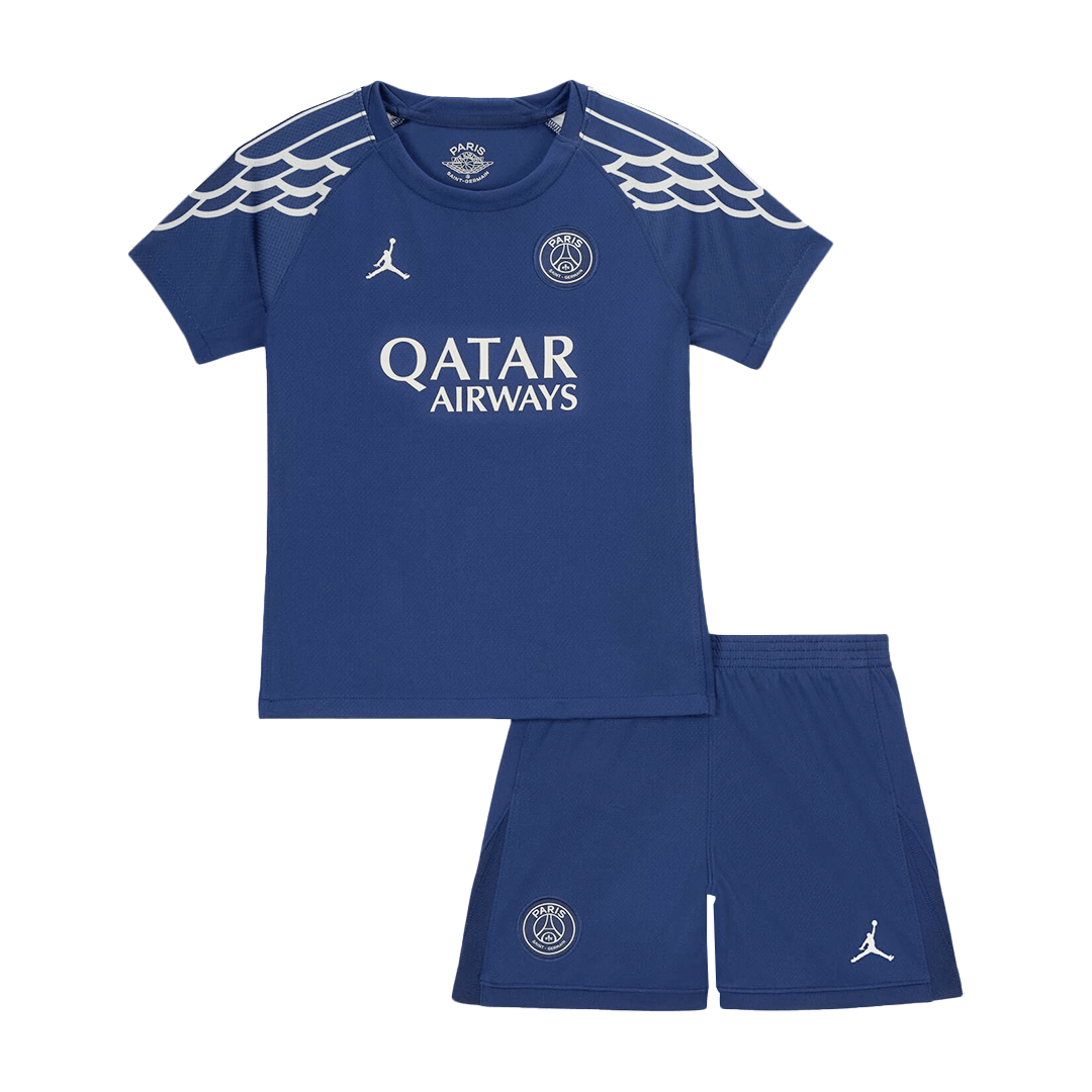 Maillot de football extérieur PSG 4e pour enfant (maillot + short) 2024/25 Bleu marine