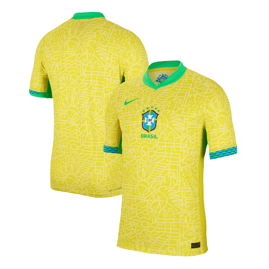 Soccer Kits Authentic Brazil Home Soccer Jersey Copa America 2024