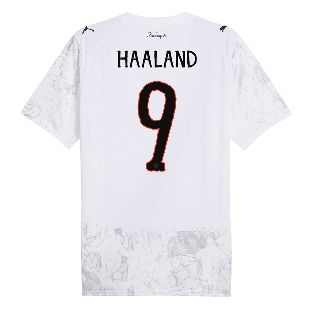 Maillot de football HAALAND #9 Manchester City KidSuper 2025/26 Blanc - Coupe du Monde des Clubs