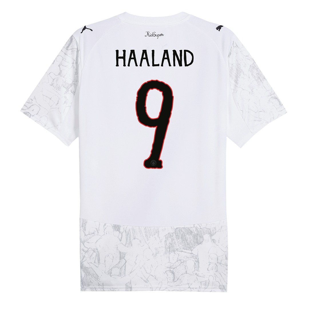 Maillot de football HAALAND #9 Manchester City KidSuper 2025/26 Blanc - Coupe du Monde des Clubs