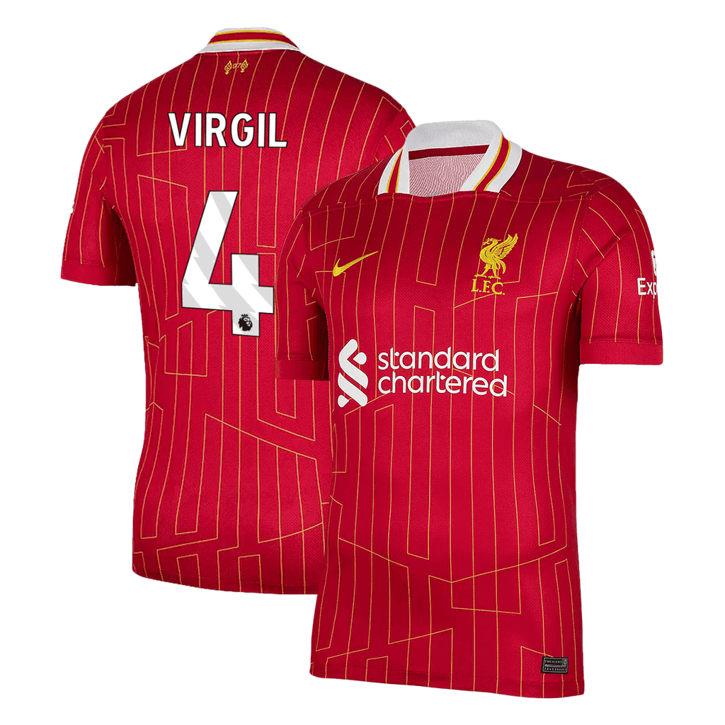 Camiseta de fútbol local VIRGIL #4 del Liverpool 2024/25