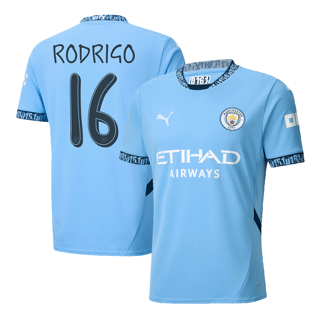 Camiseta de fútbol local RODRIGO #16 del Manchester City 2024/25 - UCL