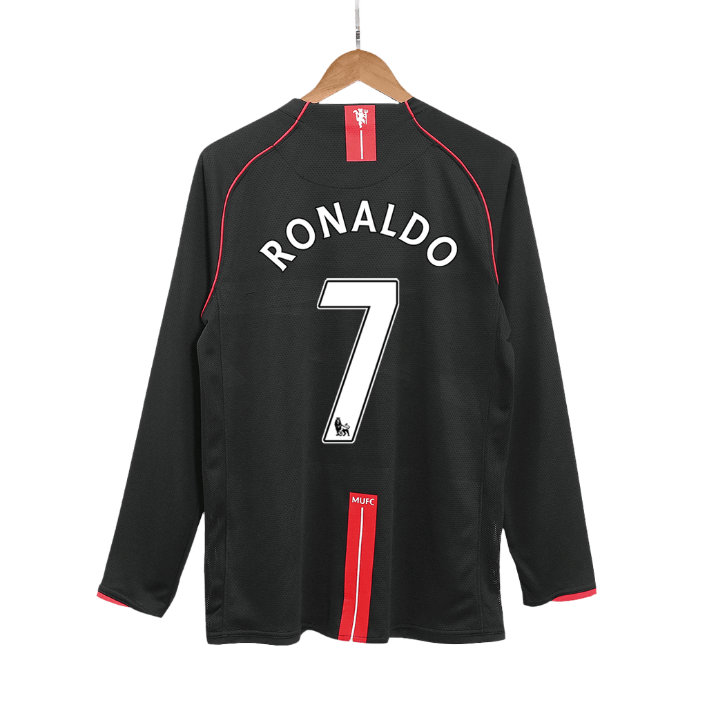 Camiseta de fútbol retro RONALDO #7 2007/08 Manchester United de visitante de manga larga