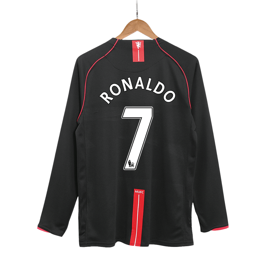 Camiseta de fútbol retro RONALDO #7 2007/08 Manchester United de visitante de manga larga