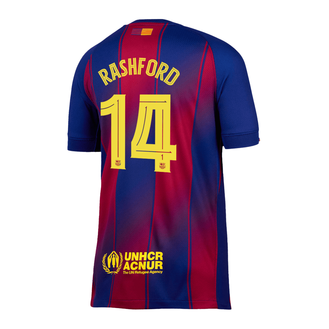 Soccer Kits Authentic RASHFORD #14 Barcelona Home Soccer Jersey 2025/26 Red&Blue - UCL