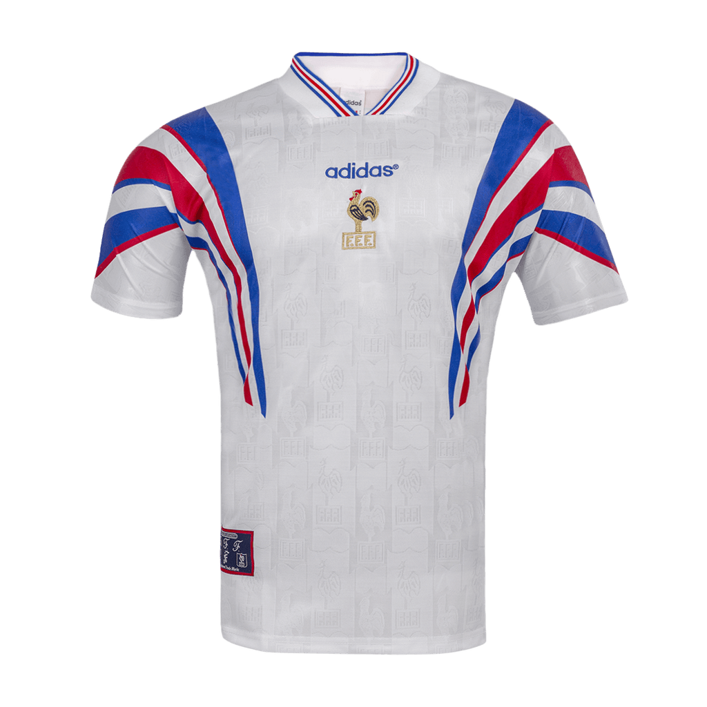 Camiseta de fútbol retro de visitante de Francia 1996