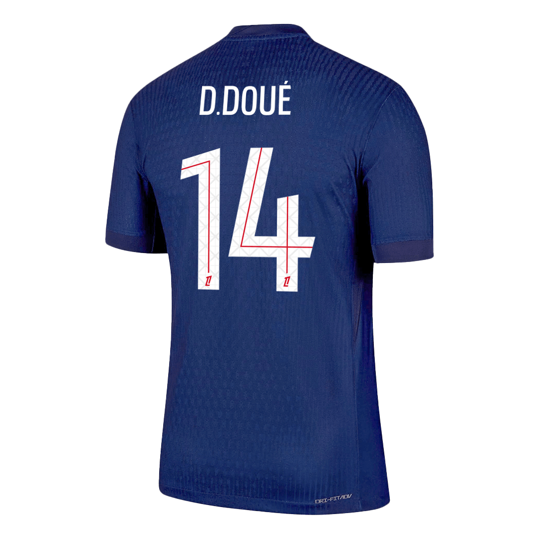 Soccer Kits Authentic D.DOUÉ #14 PSG Home Soccer Jersey 2025/26 Navy