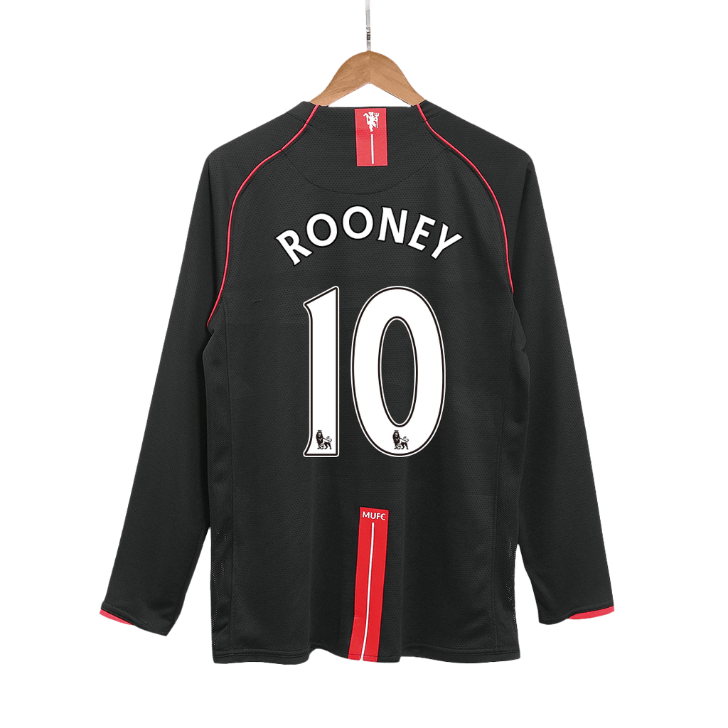 Maillot de football rétro ROONEY #10 2007/08 Manchester United Extérieur à manches longues