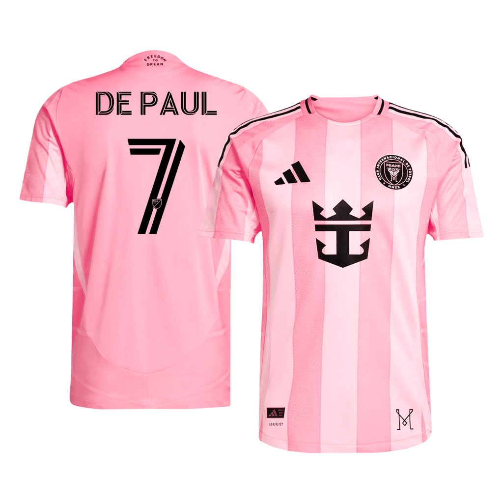 Soccer Kits Authentic DE PAUL #7 Inter Miami CF Home Soccer Jersey 2025 Pink