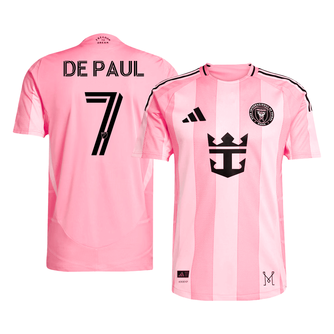 Soccer Kits Authentic DE PAUL #7 Inter Miami CF Home Soccer Jersey 2025 Pink