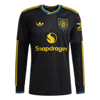 Maillot de football Manchester United Third Extérieur Manches Longues 2025/26 Noir