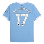 Maillot de football DE BRUYNE #17 Manchester City Domicile 2025/26 Bleu