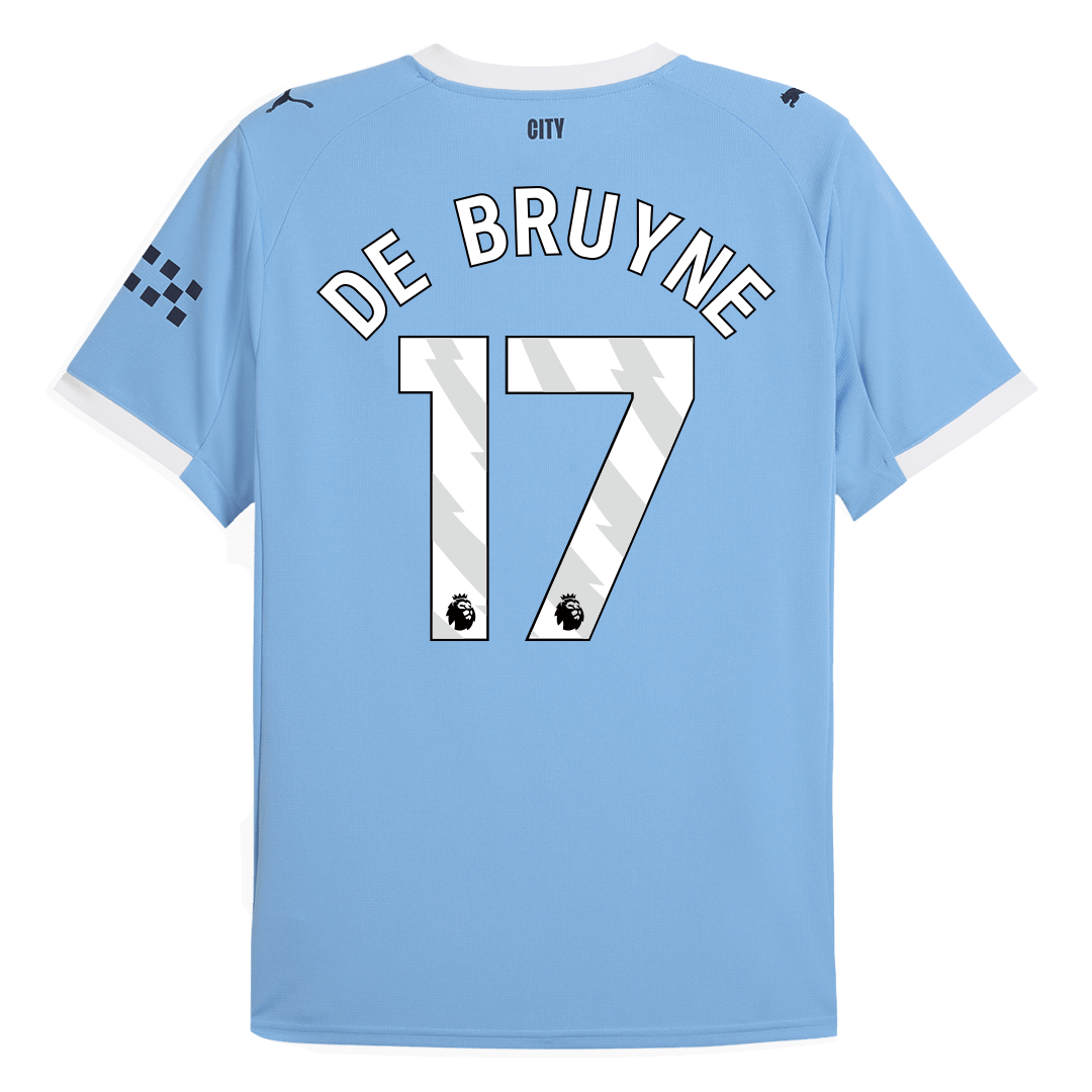 Maillot de football DE BRUYNE #17 Manchester City Domicile 2025/26 Bleu