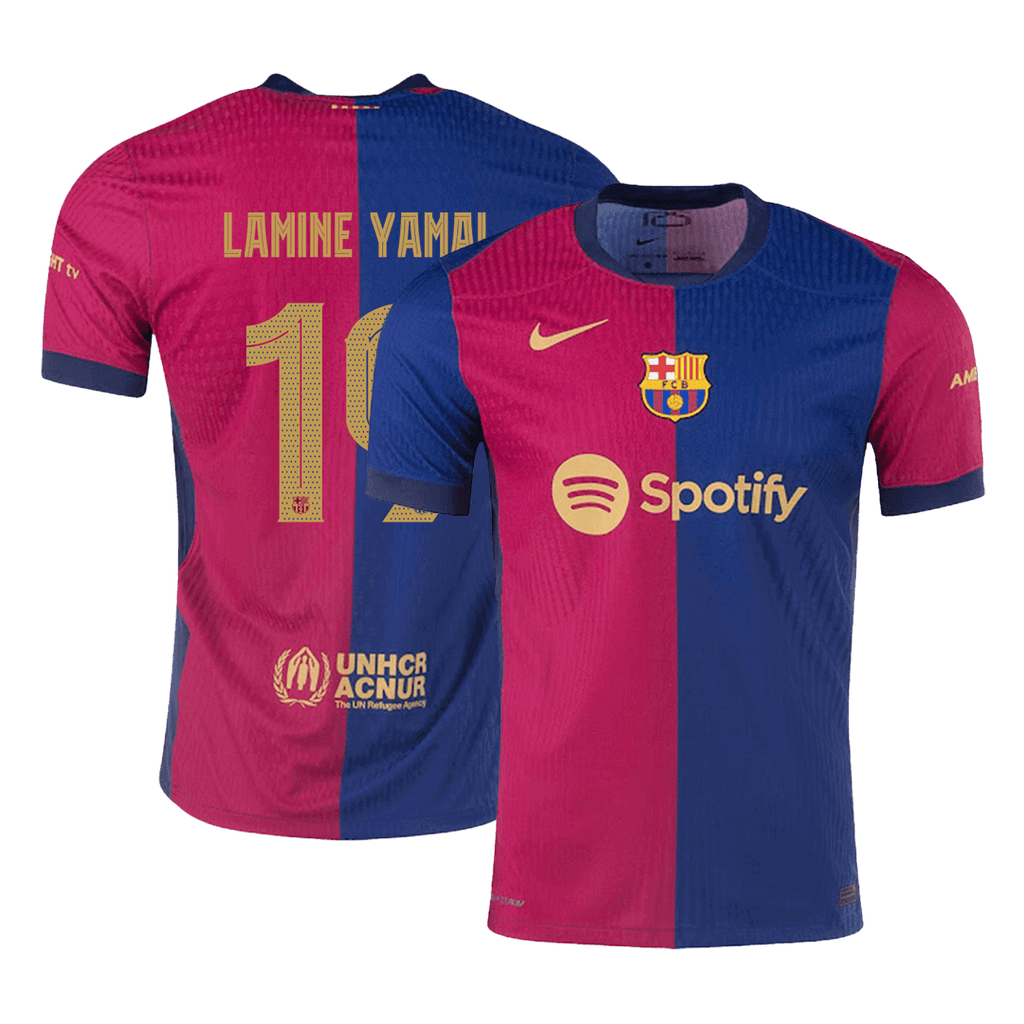 Soccer Kits Authentic LAMINE YAMAL #19 Barcelona Home Soccer Jersey 2024/25  - UCL - old sponsor
