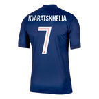 Kits de fútbol KVARATSKHELIA #7 PSG Camiseta de fútbol local 2025/26 Azul marino