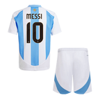 Kits de fútbol para niños: Camiseta local de fútbol de Argentina MESSI #10 (camiseta y pantalones cortos) 2024