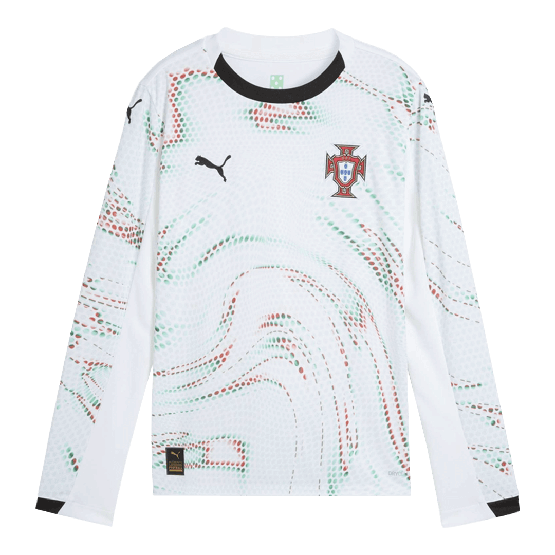 Camiseta de fútbol de Portugal de manga larga para visitante 2025, blanca