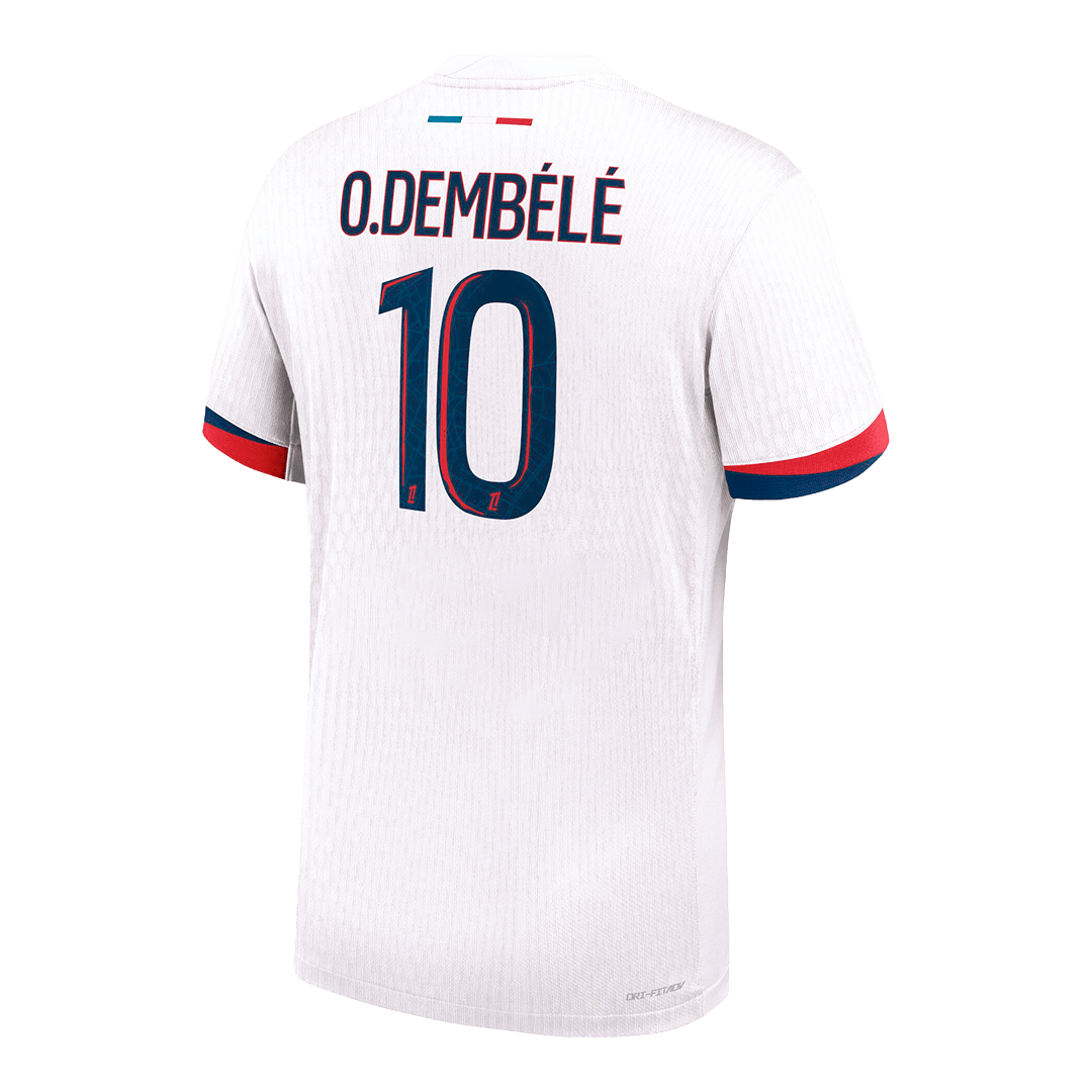 Soccer Kits Authentic  O.DEMBÉLÉ #10 PSG Away Soccer Jersey 2024/25 White