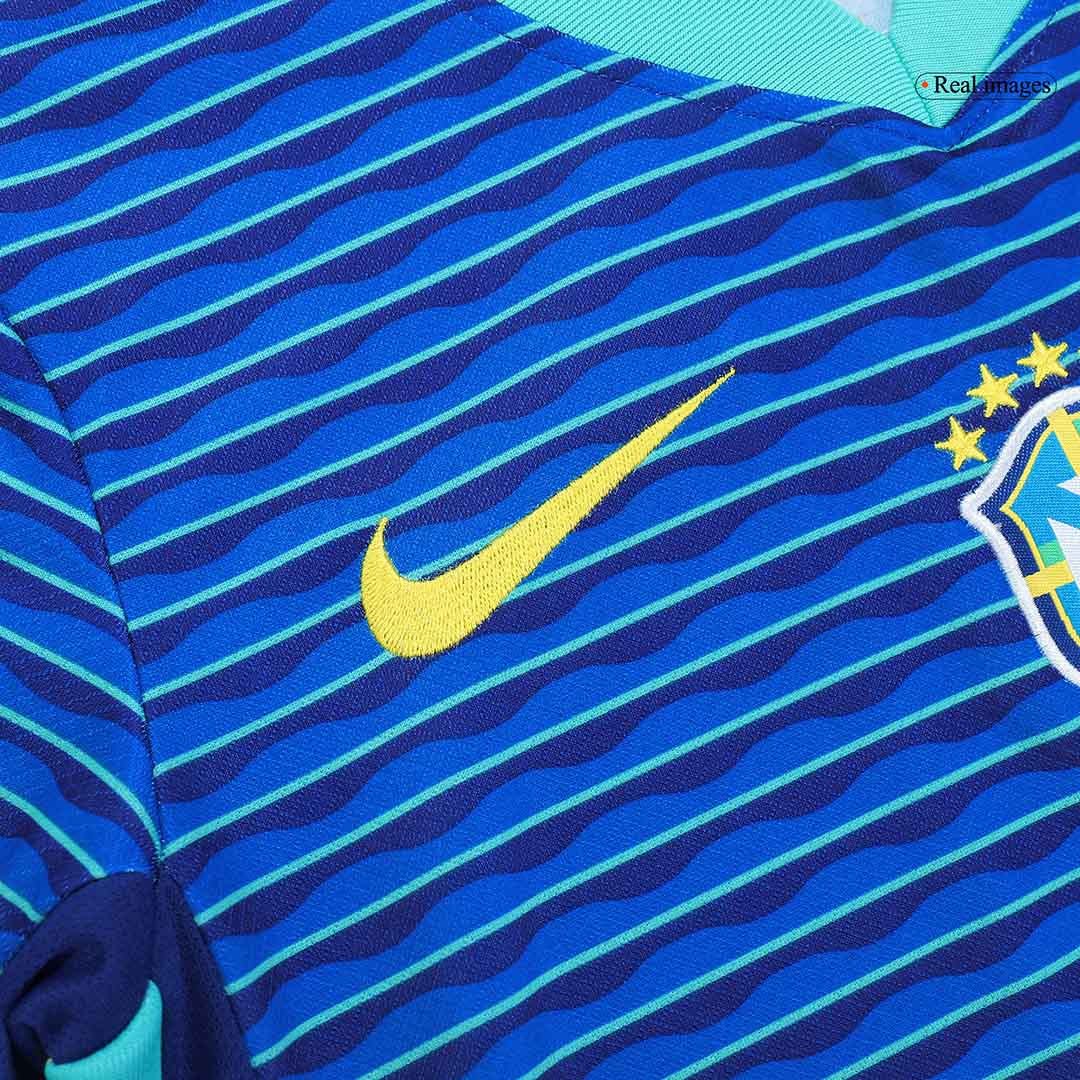 Kits de fútbol: Camiseta de fútbol visitante de Brasil para niños (camiseta y pantalones cortos) Copa América 2024