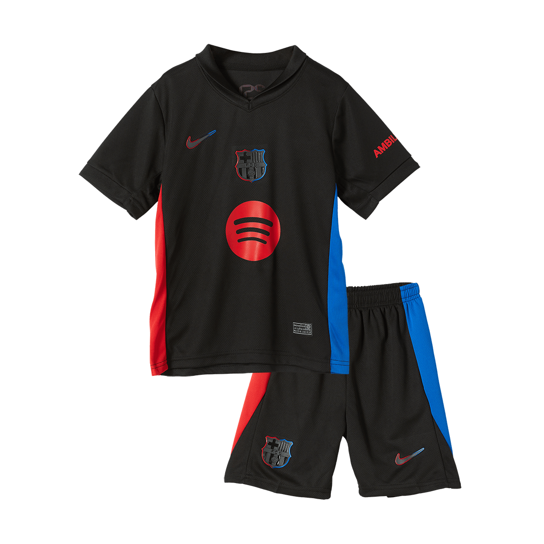 Maillot de football extérieur Barcelone 2024/25 pour enfant (maillot et short) - Logo Spotify sans texte