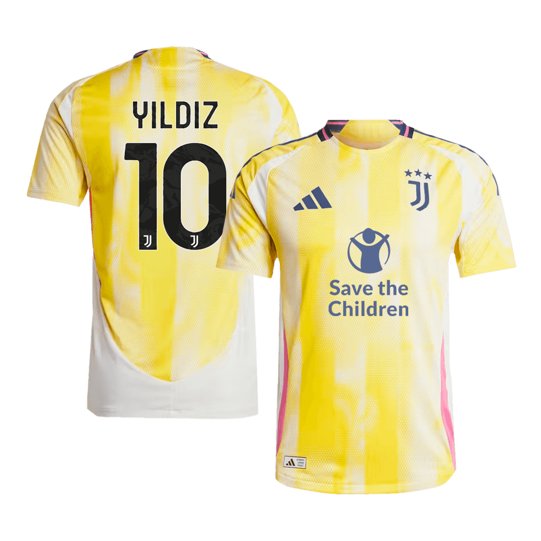 Soccer Kits Authentic YILDIZ #10 Juventus Away Soccer Jersey 2024/25 - Save The Children Sponsor