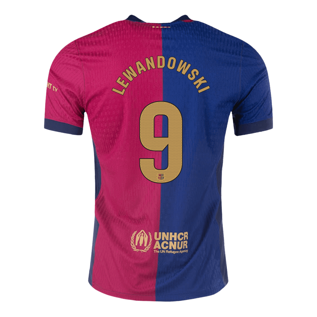 Soccer Kits Authentic LEWANDOWSKI #9 Barcelona Home Soccer Jersey 2024/25 - Spotify Logo Without Text