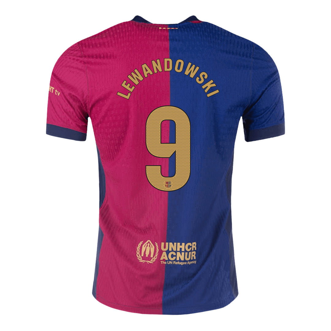 Soccer Kits Authentic LEWANDOWSKI #9 Barcelona Home Soccer Jersey 2024/25 - Spotify Logo Without Text