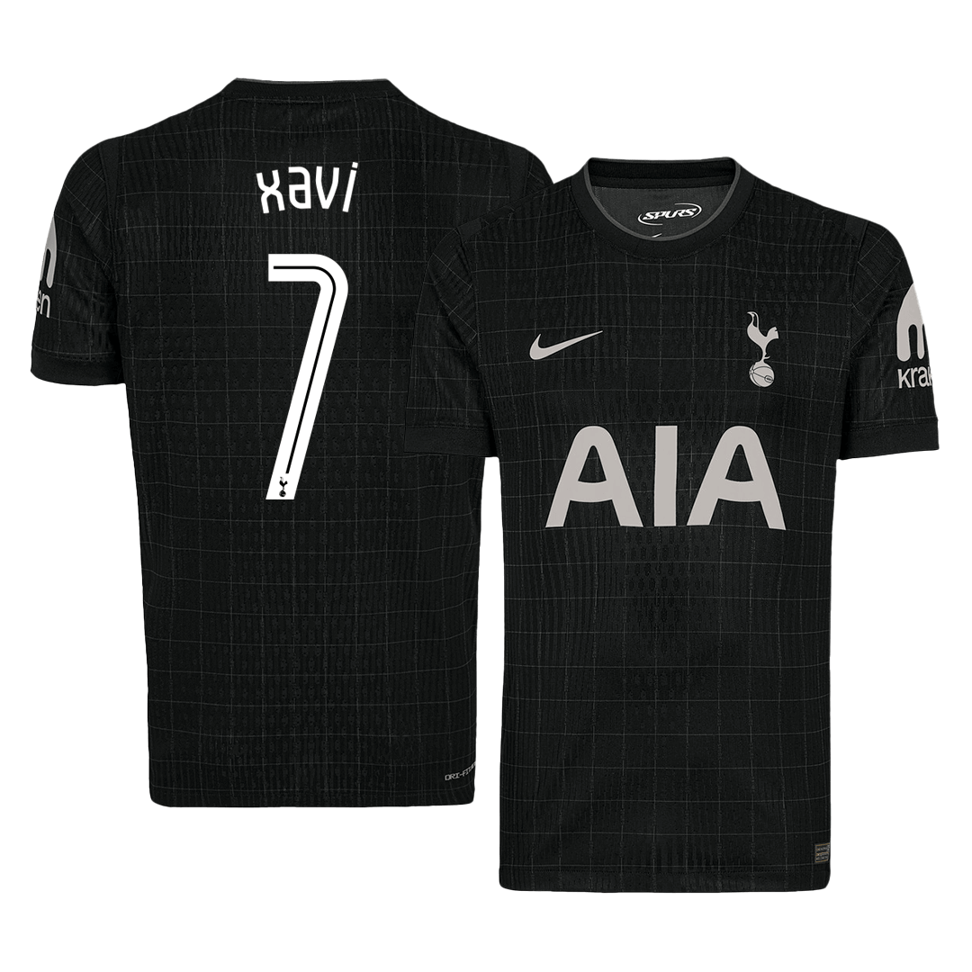 Soccer Kits XAVI #7 Tottenham Hotspur Away Soccer Jersey 2025/26 Black - UCL