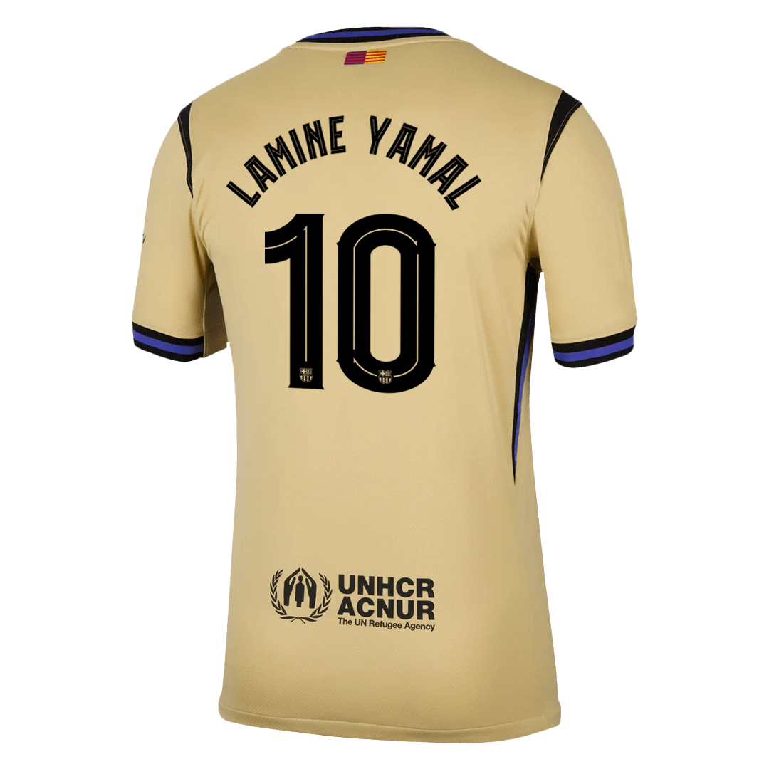 Maillot de football extérieur LAMINE YAMAL #10 Barcelone 2025/26 Jaune - UCL