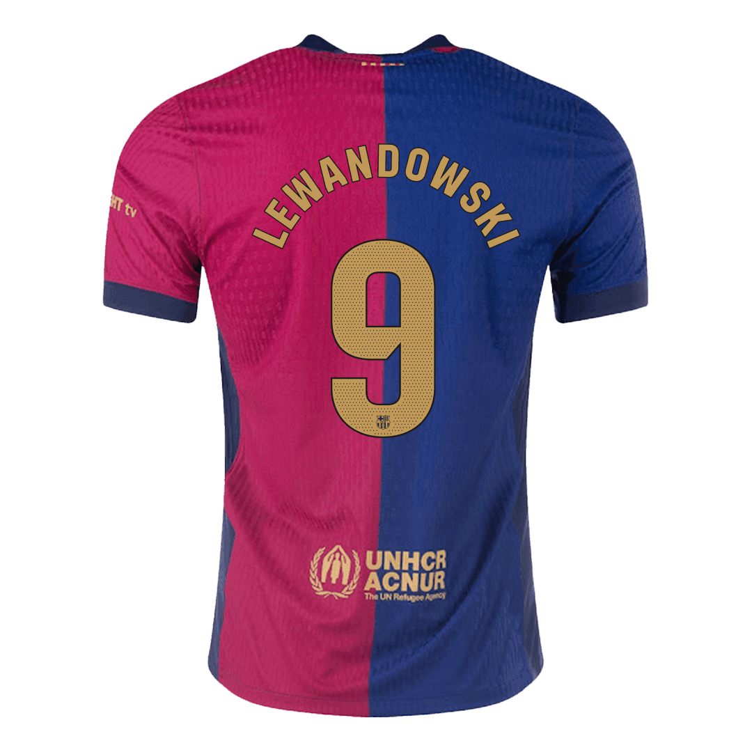Soccer Kits Authentic LEWANDOWSKI #9 Barcelona Home Football Shirt 2024/25- - old sponsor