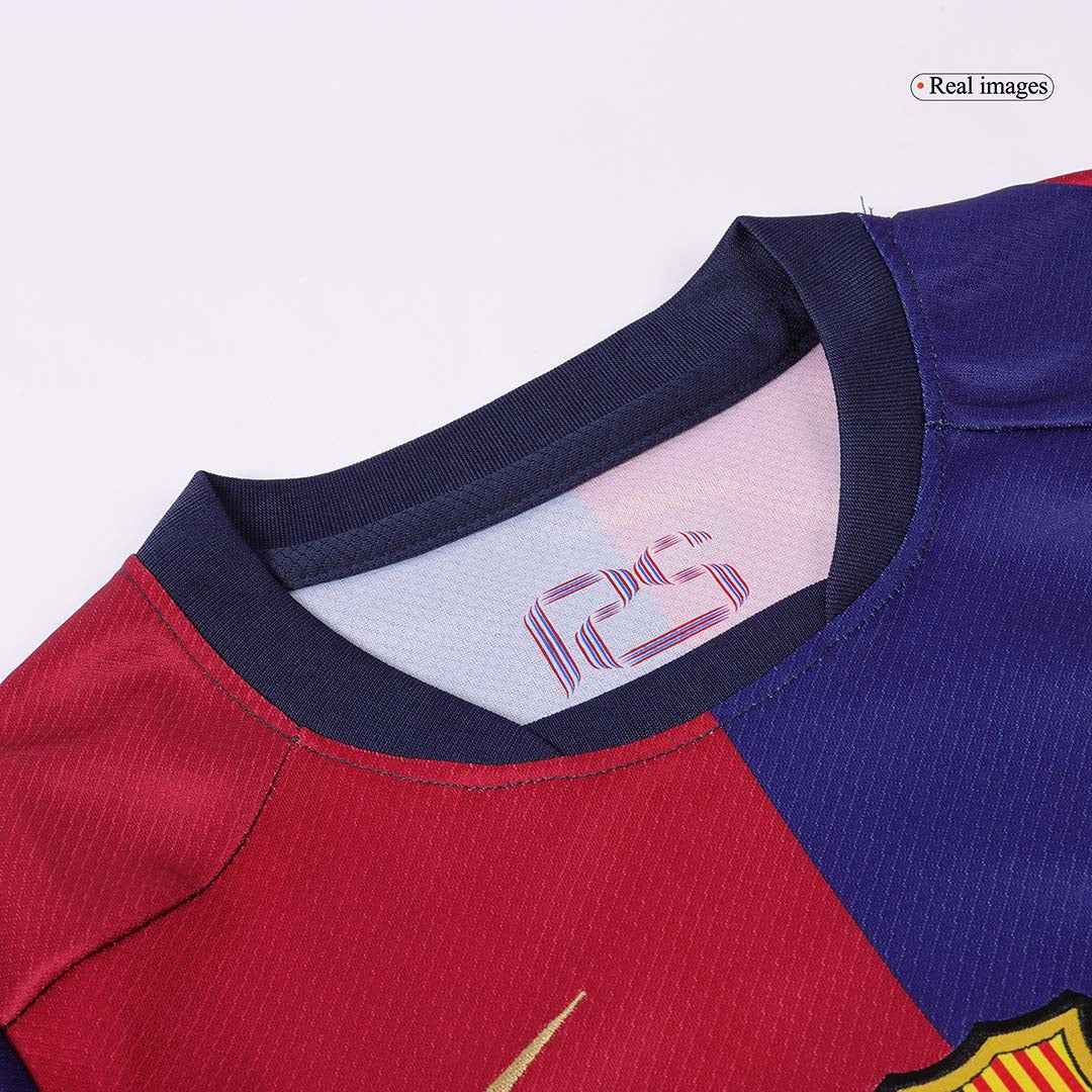Maillot de football domicile Barcelone enfant (maillot + short) 2024/25 avec logo Spotify sans texte
