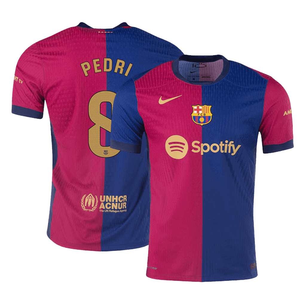 Soccer Kits Authentic  PEDRI #8 Barcelona Home Football Shirt 2024/25- - old sponsor