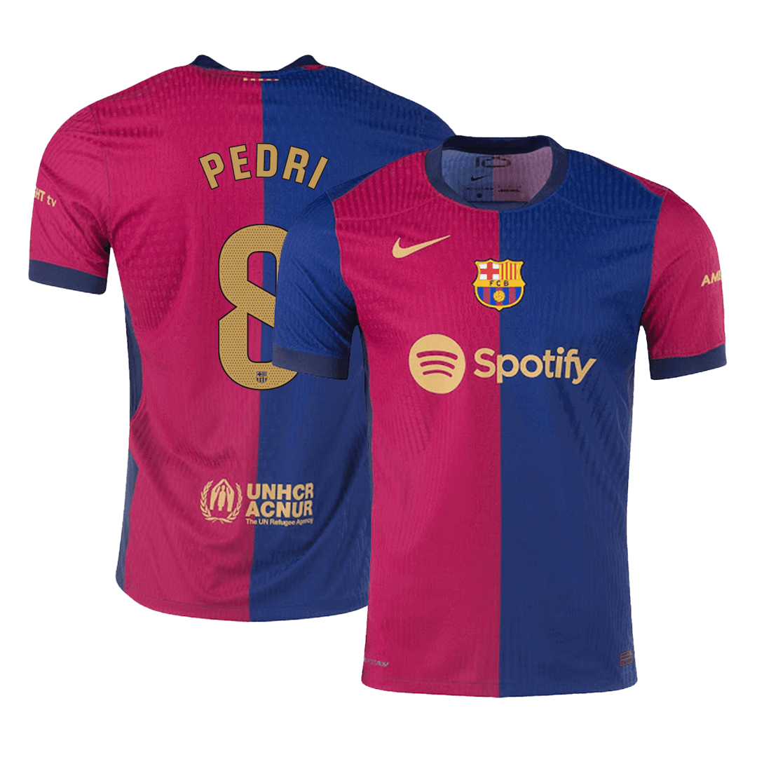 Soccer Kits Authentic  PEDRI #8 Barcelona Home Football Shirt 2024/25- - old sponsor