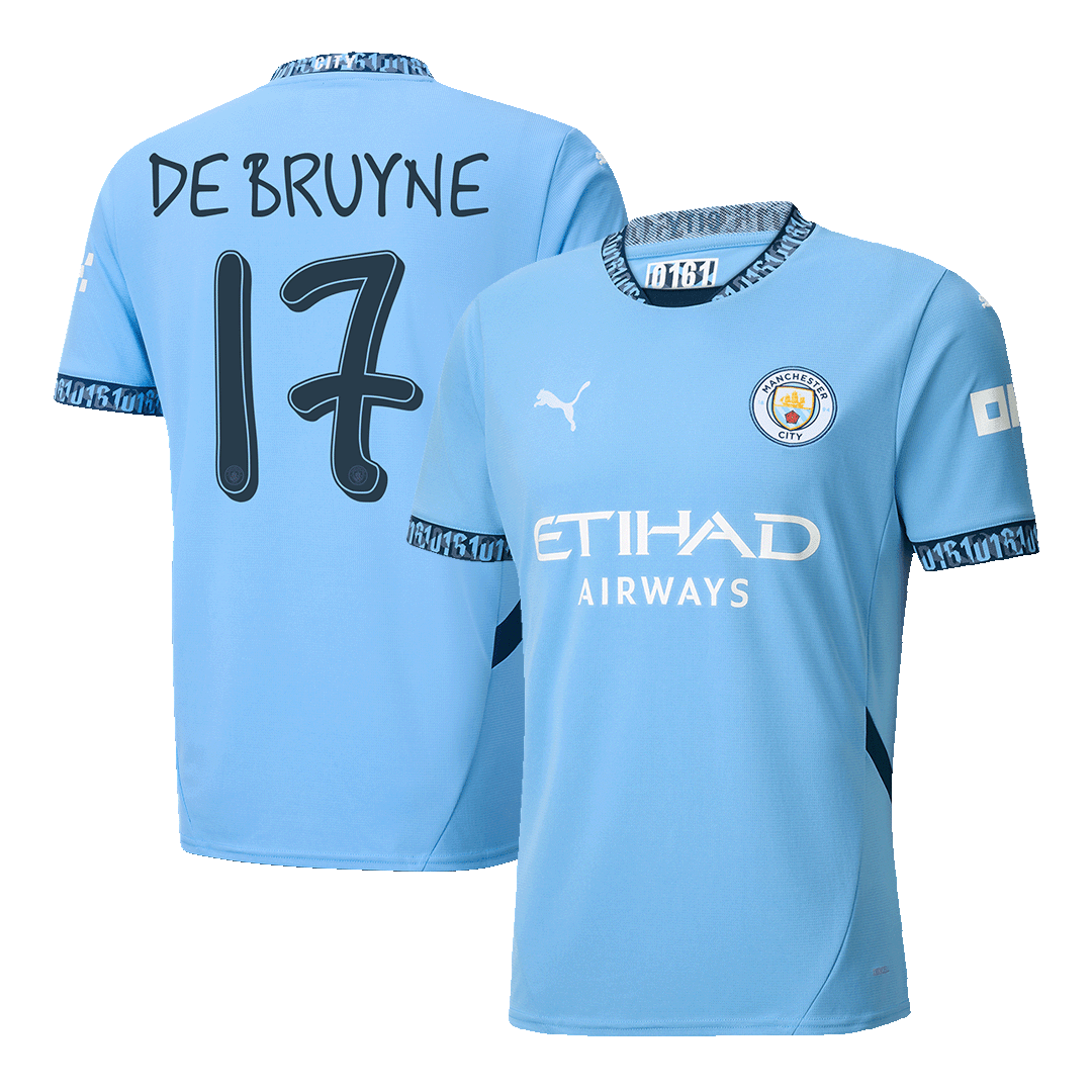 Maillot de football DE BRUYNE #17 Manchester City Domicile 2024/25 - UCL