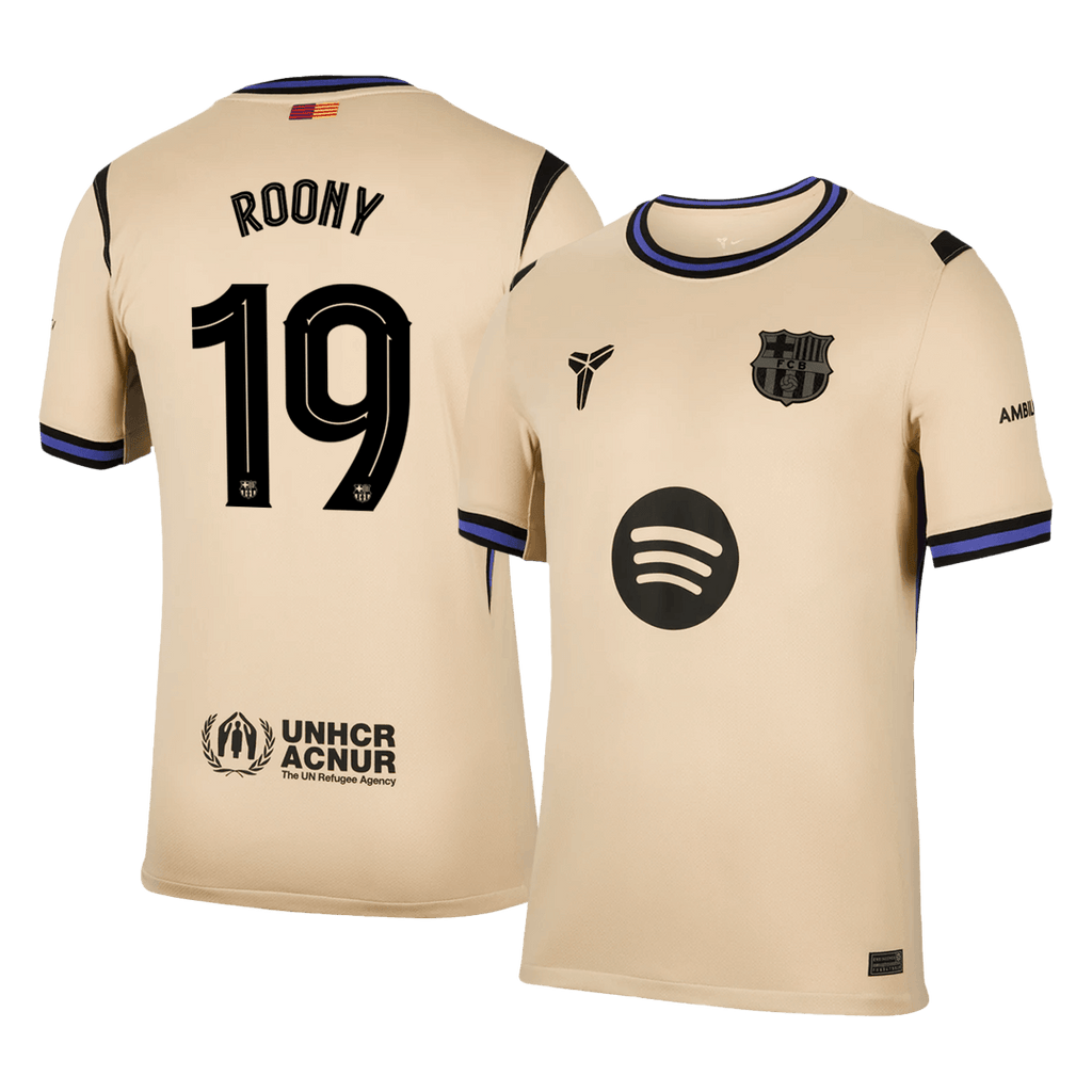 Camiseta de visitante del Barcelona ROONY #19 2025/26 amarilla - UCL