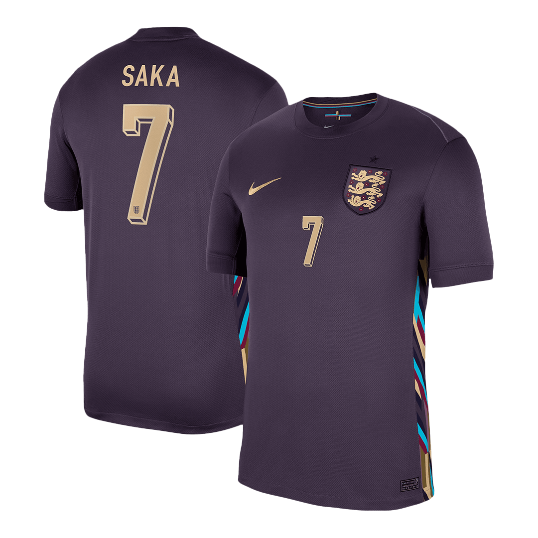 Kits de fútbol SAKA #7 Inglaterra Camiseta de fútbol visitante Eurocopa 2024