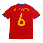 Kits de fútbol Retro A. INIESTA #6 2010 Camiseta de fútbol local de España