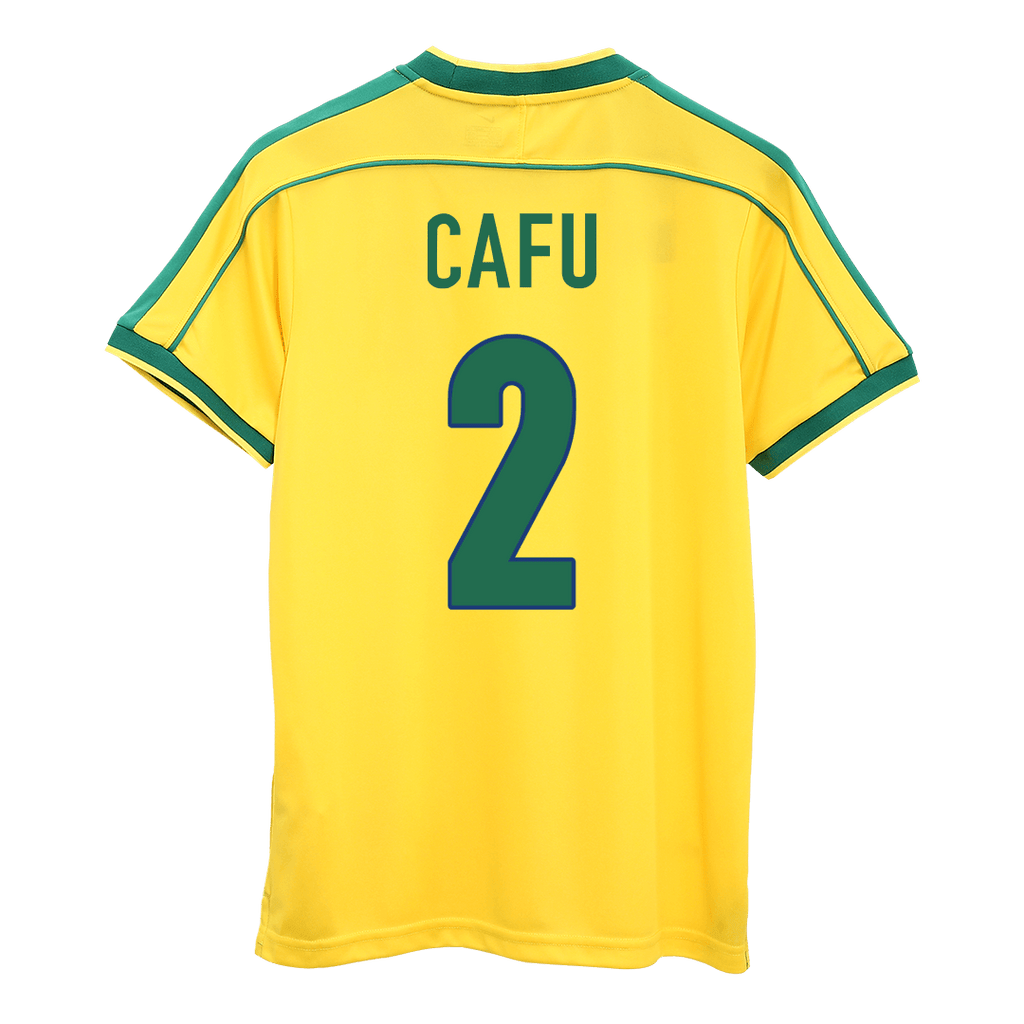 Soccer Kits CAFU #2 Retro 1998 Brazil Home Soccer Jersey - World Cup
