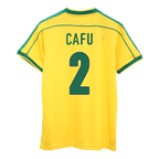 Soccer Kits CAFU #2 Retro 1998 Brazil Home Soccer Jersey - World Cup