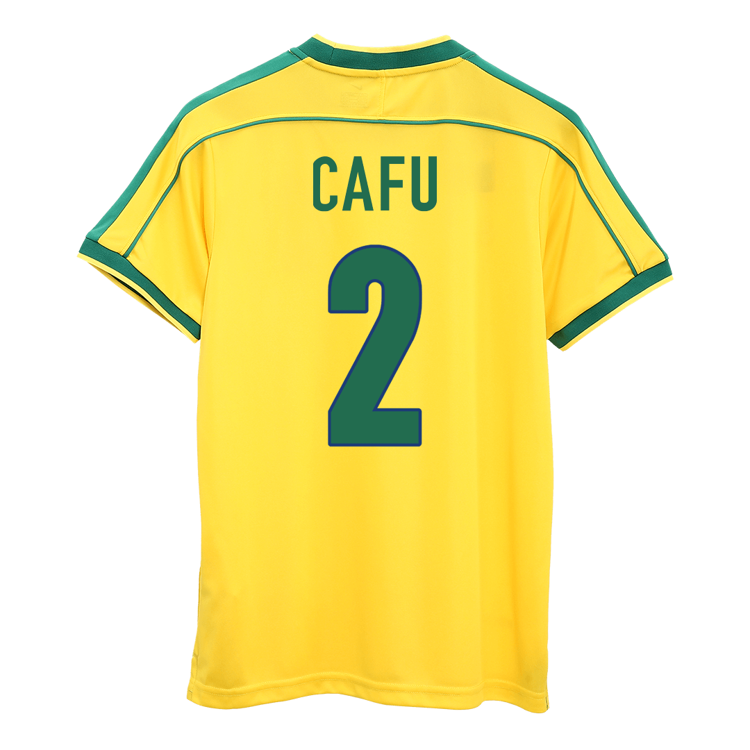 Soccer Kits CAFU #2 Retro 1998 Brazil Home Soccer Jersey - World Cup