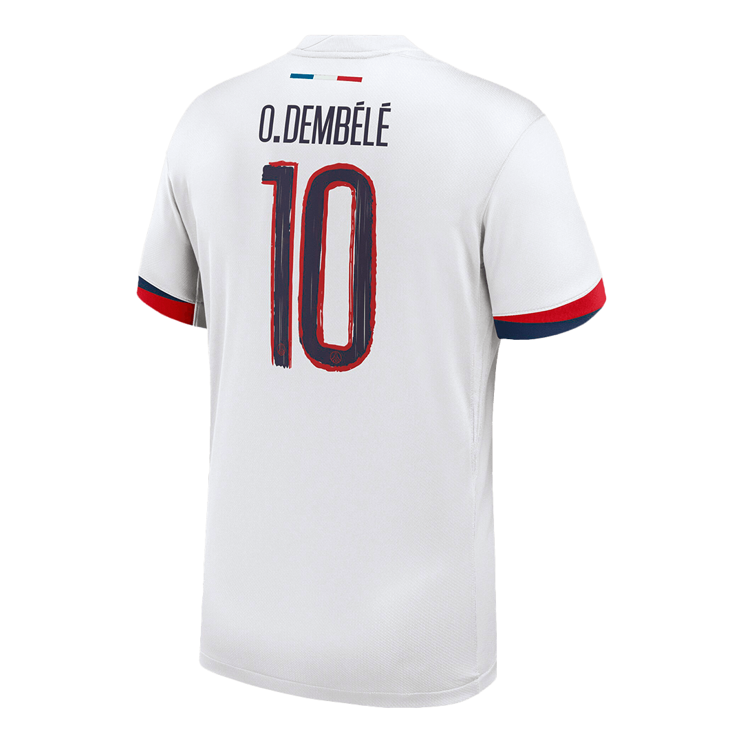 Maillot de football O.DEMBÉLÉ#10 PSG Extérieur 2024/25 Blanc - UCL