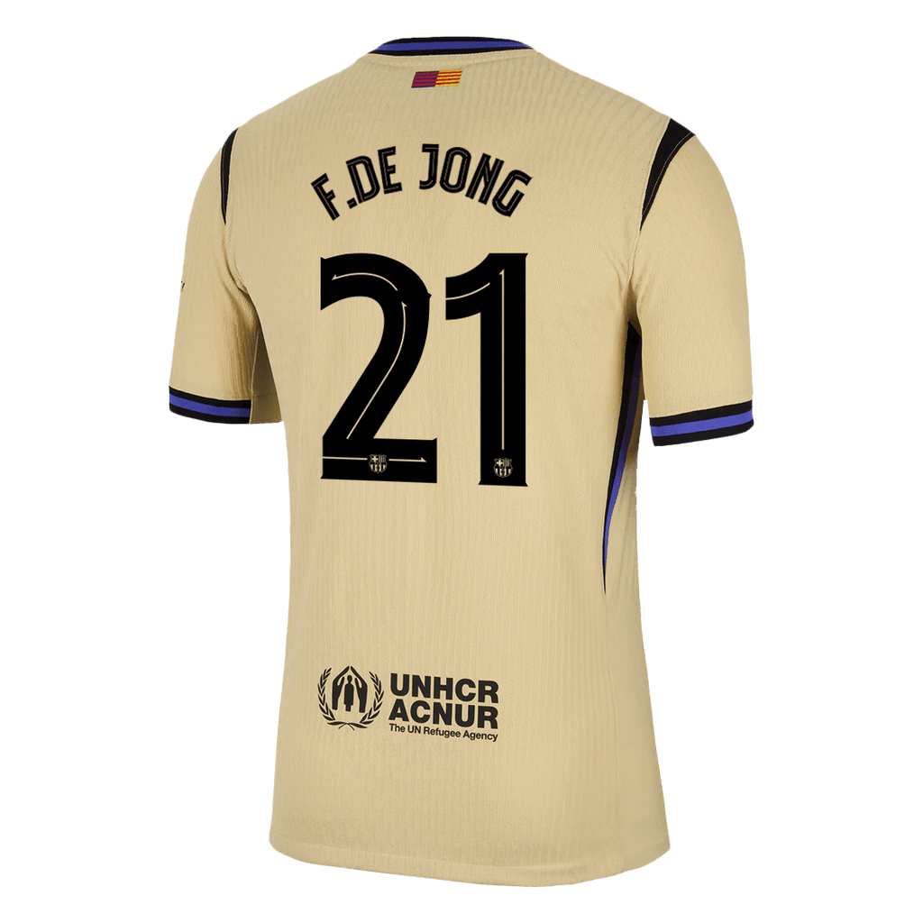 Soccer Kits Authentic F.DE JONG #21 Barcelona Away Soccer Jersey 2025/26 Yellow - UCL