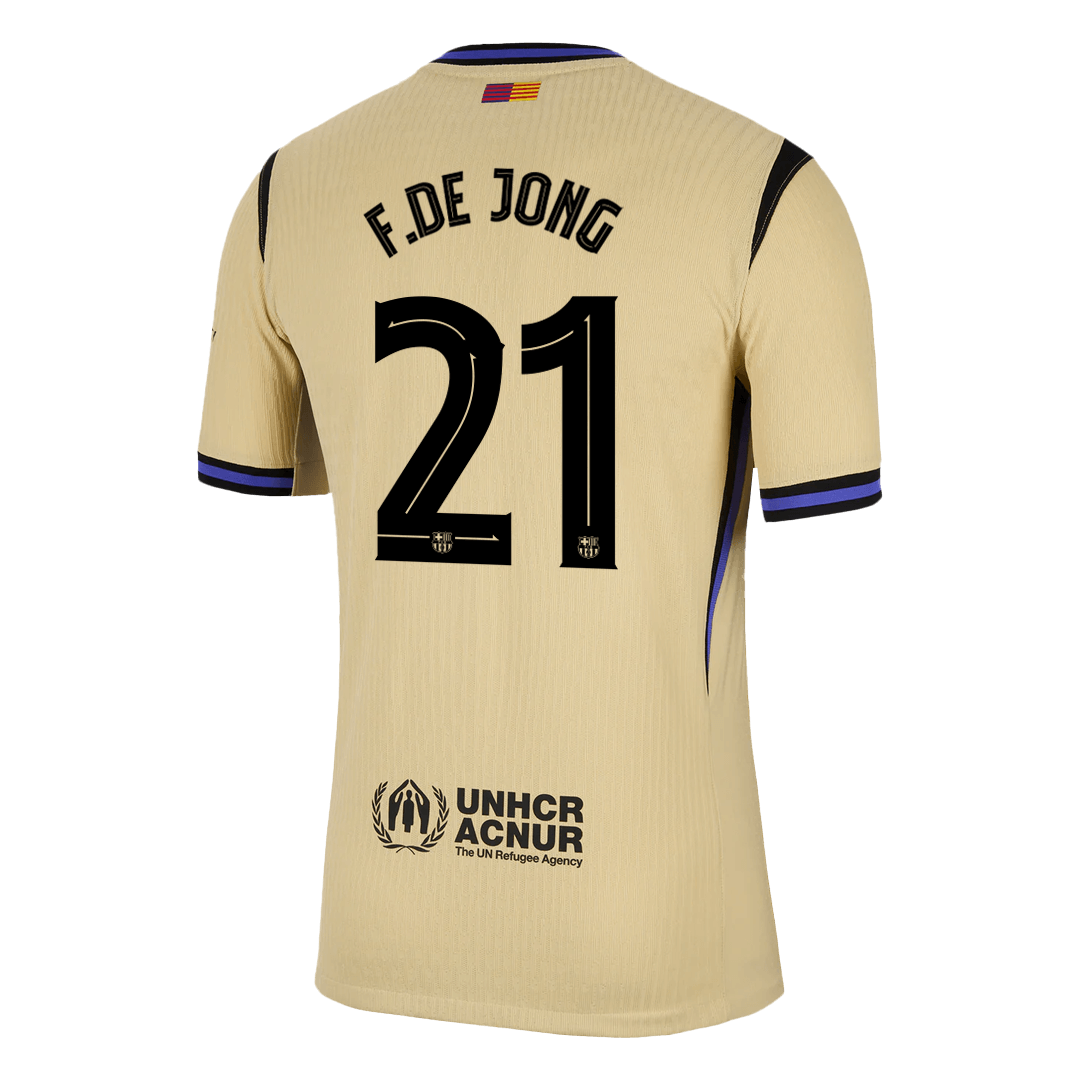 Soccer Kits Authentic F.DE JONG #21 Barcelona Away Soccer Jersey 2025/26 Yellow - UCL