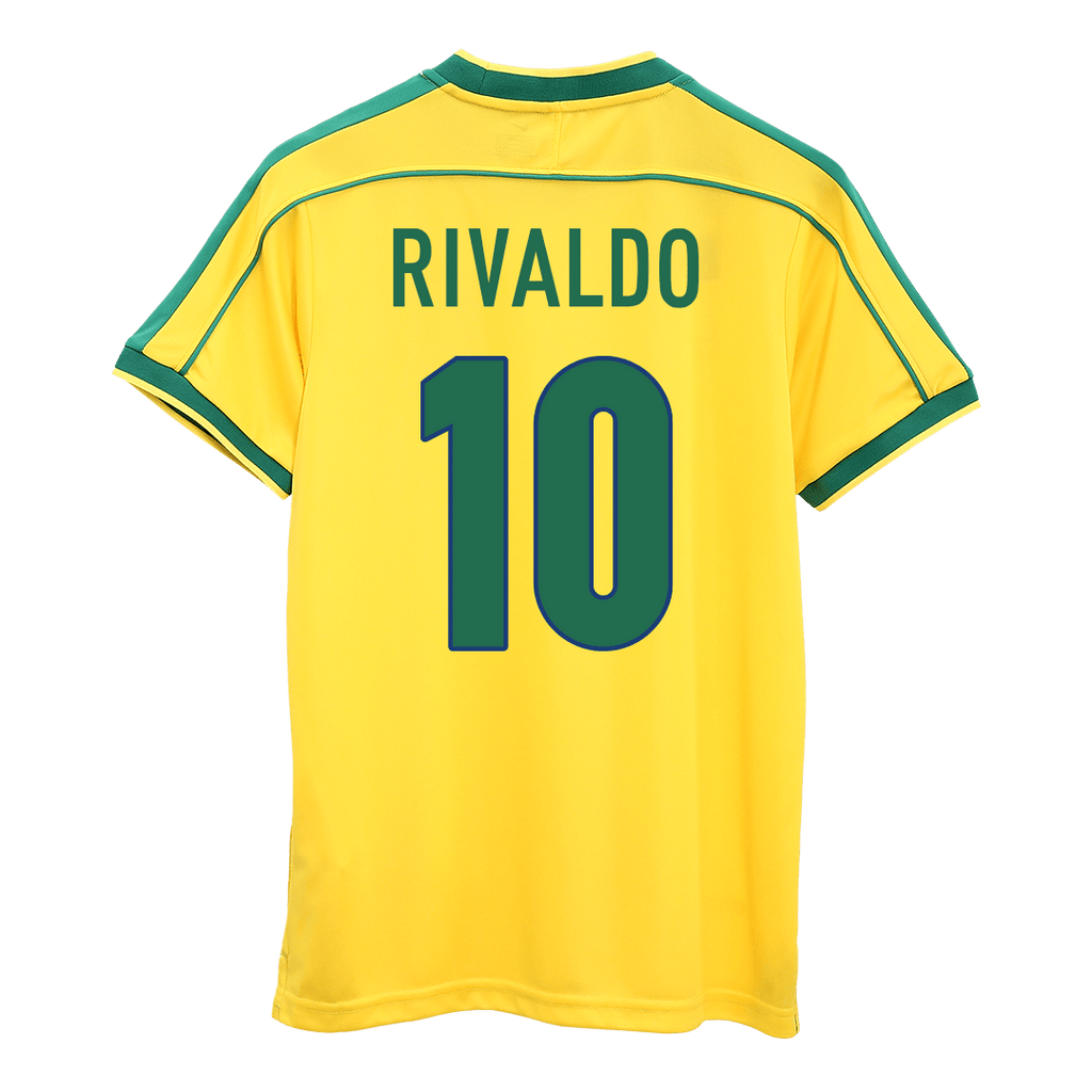 Camiseta de fútbol retro RIVALDO #10 de Brasil 1998 - Copa del Mundo