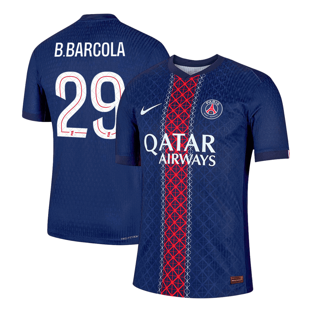 Soccer Kits Authentic  B.BARCOLA #29 PSG Home Soccer Jersey 2025/26 Navy