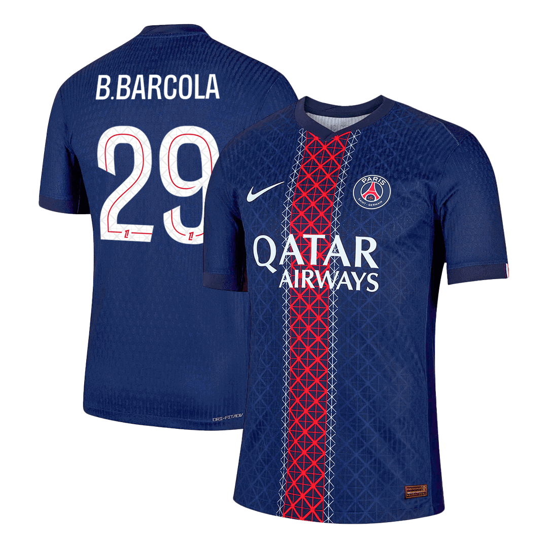 Soccer Kits Authentic  B.BARCOLA #29 PSG Home Soccer Jersey 2025/26 Navy