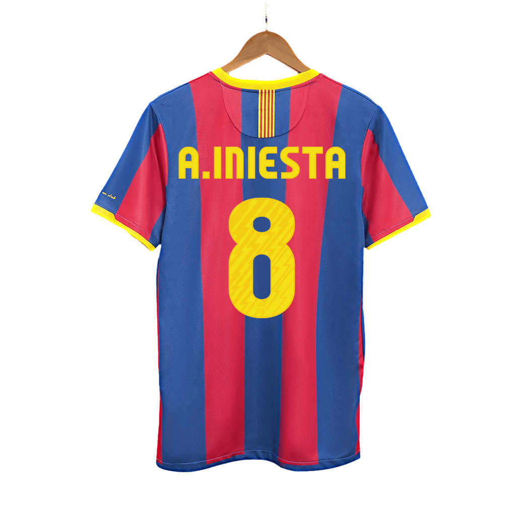 Kits de fútbol Retro A.INIESTA #8 2010/11 Barcelona Home Soccer Jersey