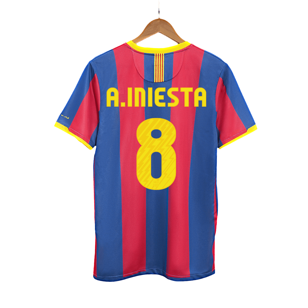 Kits de fútbol Retro A.INIESTA #8 2010/11 Barcelona Home Soccer Jersey
