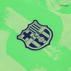 Soccer Kits Barcelona Third Away Football Shirt 2024/25 Green - UCL (Spotify Logo Without Text)